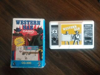 Vintage Casio Western Bar Game Watch Cg - 300 Boxed Rare 1984