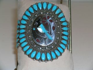Vintage Sterling Silver Turquoise Cuff Bracelet