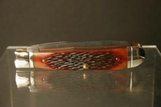 Vintage Schrade Walden - Trapper Pocket Knife - Peach Seed bone - USA - NY LQQK 2