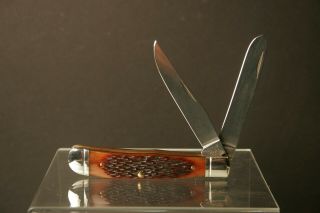 Vintage Schrade Walden - Trapper Pocket Knife - Peach Seed bone - USA - NY LQQK 4