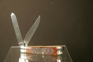 Vintage Schrade Walden - Trapper Pocket Knife - Peach Seed bone - USA - NY LQQK 5