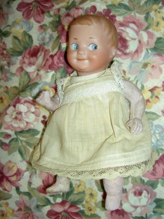 Antique bisque,  1914 GOOGLY baby doll,  rare 324 model,  all,  cute 3