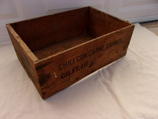 Ww2 Gi Wooden Ration Crate For Field Kitchen Use - - Chili Con Carne