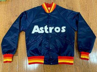 Houston Astros Vtg 80s 1st Edition Starter Satin Sewn Jacket Jersey M/lrg