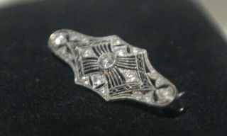 Vintage Estate Platinum and Diamonds Brooch pin 2