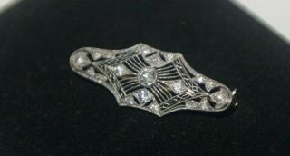 Vintage Estate Platinum and Diamonds Brooch pin 3