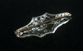 Vintage Estate Platinum and Diamonds Brooch pin 6