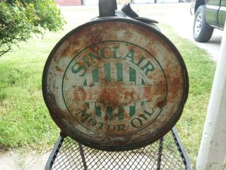 Antique Sinclair Opaline Motor Oil Rocker Can may 10 1927 4