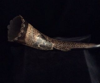 Antique Carved Bovine Horn With Chinese Dragon