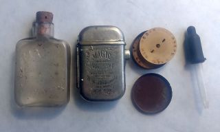 Antique Magic Pocket Lamp & Cigar Lighter Koopman ' s Pat.  1889 w/ Box - Tin - Bottle 3