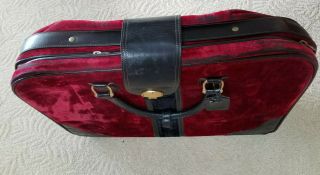 Authentic Vintage Roberta Di Camerino Bagonghi Leather Red Velvet Luggage - Rare 7