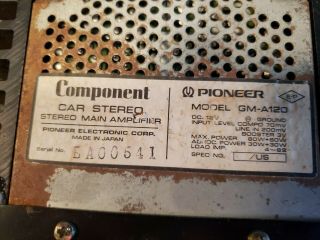 Vintage PIONEER GM - A120 Component Car Stéréo Amplifier Great1 8