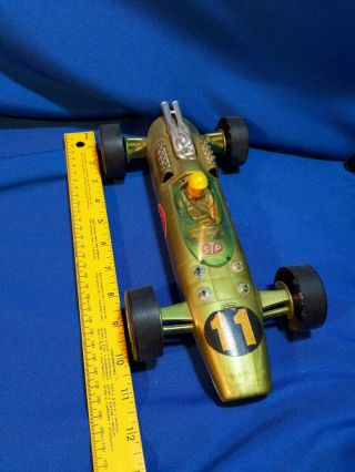 1960s Processed Plastics Toy Indy Race Car 11 Stp Gas Oil Vtg Driver Green