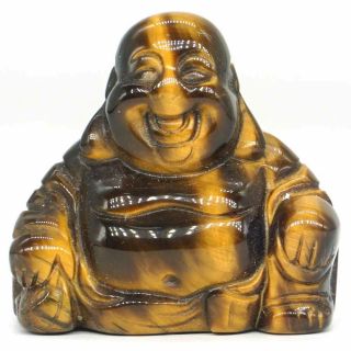 1.  1 Inch Natural Yellow Tiger Eye Carved Maitreya Happy Laughing Buddha Figurine
