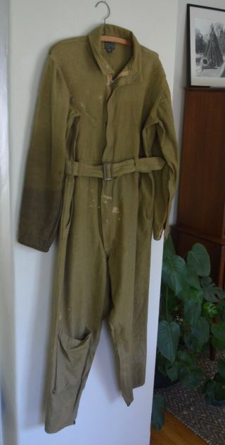 Vintage WWII A - 4 Flight suit,  4 talon zippers,  coveralls 8