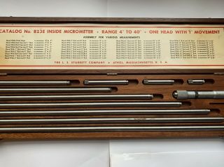Vintage Starrett Tubular Inside Micrometer Model 823E 4 To 40 “ Machinist Tools 6