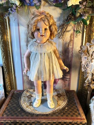 Pretty Composition Ideal Shirley Temple Doll W/original Clothes.  Some Tlc