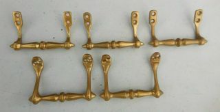 Set Of 5 Vintage Solid Brass Drawer Cabinet Bar Pulls