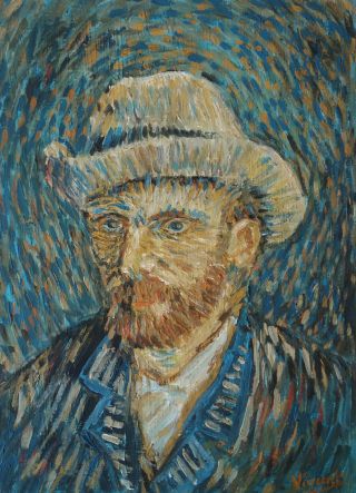Ultra Rare Self Portrait Painting,  Signed,  Vincent Van Gogh With And Docs.