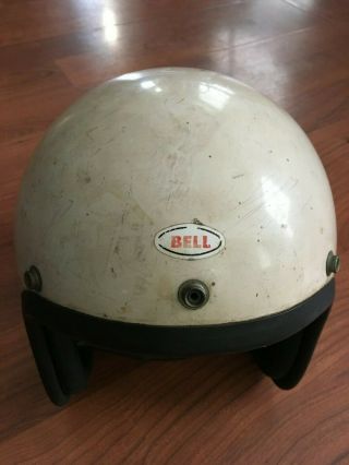 Rare Vintage Bell Toptex Motorcycle Helmet,  Snell 1962,  Open Face,  White,  7 - 1/2