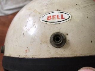 Rare Vintage Bell Toptex Motorcycle Helmet,  Snell 1962,  Open Face,  White,  7 - 1/2 3