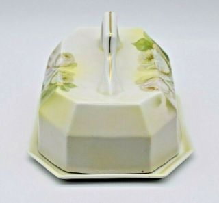 Antique Royal Rudolstadt Prussia Covered Cheese/Butter Dish,  Rose Pattern 5