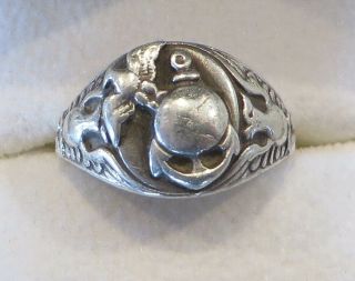 Rare Wwii Ladies Sweetheart Ring Marine Corps - Size 7.  5
