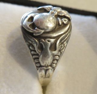 RARE WWII LADIES SWEETHEART RING MARINE CORPS - SIZE 7.  5 2