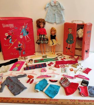 Vintage Tammy & Pepper Dolls With Cases,  Clothes & Accessories