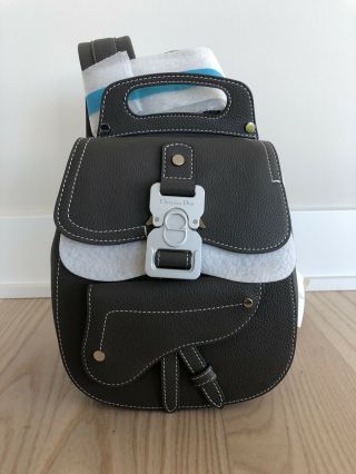 Rare Dior Mini Saddle Bag Backpack Gray Oblique Kaws Kim Jones Alyx Studio