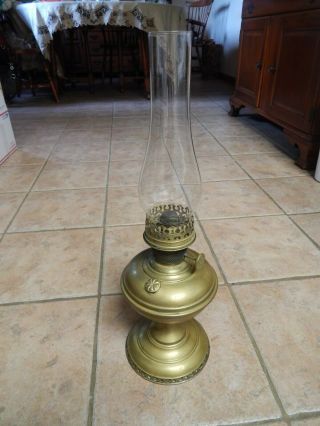 Vtg Aladdin Brass No 6 Kerosene.  Oil Lamp