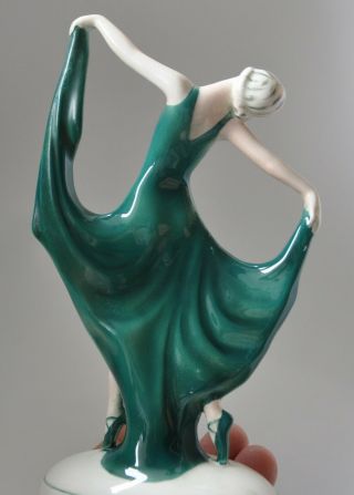 Vintage Art Deco Katzhutte HERTWIG Ceramic Dancing Lady 12347 Figurine 2