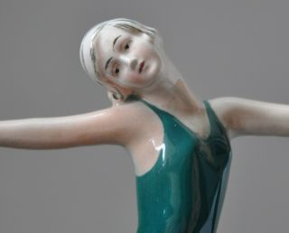 Vintage Art Deco Katzhutte HERTWIG Ceramic Dancing Lady 12347 Figurine 3