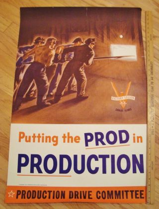 1942 Ww Ii The Prod In Production Poster Carnegie Steel 24 " X 36 " V.  L.