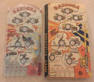 Vintage Patriotic Bazooka Bagatelle Table Top Pinball Game By Louis Marx