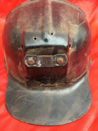 Vintage MSA Comfo Cap Mining Hat Coal Miner Tiger stripe HELMET 3