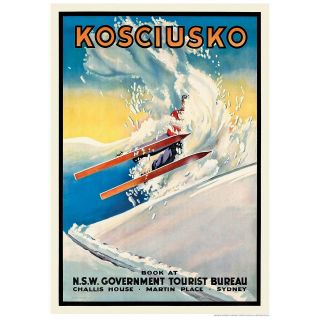 Kosciusko Retro Print - Vintage Tourism Poster - 5 Sizes & Framing