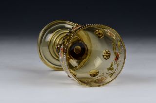 Theresienthal Bohemian Blown Art Glass Enamel Painted Goblet 2 4