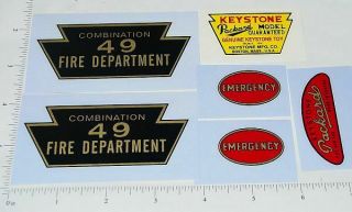 Keystone Packard 49 Fire Truck Sticker Set Ky - 007