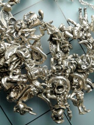 45 Walt Disney Charms 150.  25 grams Vintage Sterling Silver Charm Bracelet 4