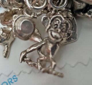 45 Walt Disney Charms 150.  25 grams Vintage Sterling Silver Charm Bracelet 5