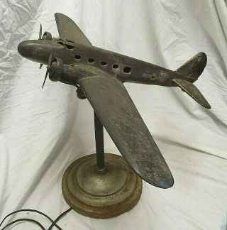 Rare US Mail Boeing 247 United Airlines Airplane Lamp 1933 Deco Rehberger Co. 2