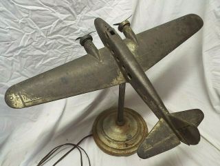 Rare US Mail Boeing 247 United Airlines Airplane Lamp 1933 Deco Rehberger Co. 4
