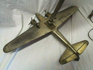 Rare US Mail Boeing 247 United Airlines Airplane Lamp 1933 Deco Rehberger Co. 8