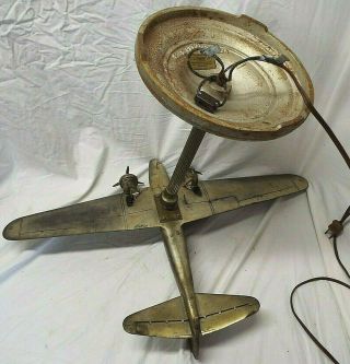 Rare US Mail Boeing 247 United Airlines Airplane Lamp 1933 Deco Rehberger Co. 9
