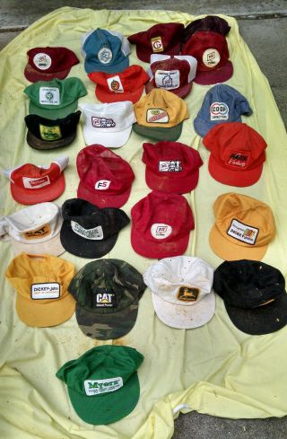 25 Vintage Truckers Caps Seed/ag/farm Logos Mesh Snap Back All K & Louisville Br