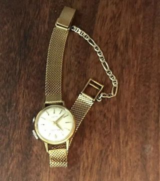 Vintage Movado 18k Gold Watch Authentic Ladies Alarm Wristwatch