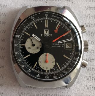 Vintage Tissot Chronograph Navigator Cal 2170 Ref 45.  501 Stainless Steel