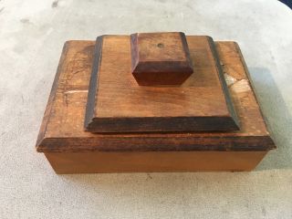 Vintage Wood Wooden Box Decorative Brown Desk Cigarette Box Well Aged Worn