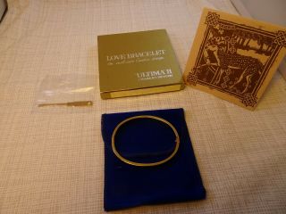 1970 Aldo Cipullo Charles Revson Inc Gold Electroplated Cartier Bangle Bracelet